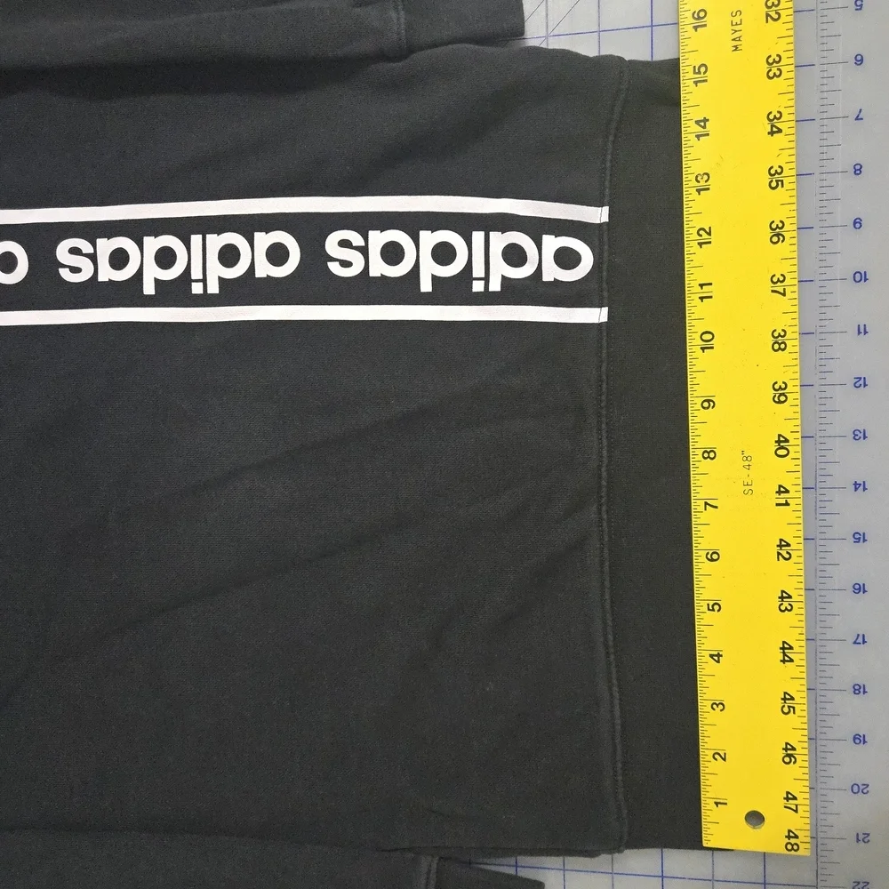 Adidas Men's Black Sweatshirt with Vertical White Logo